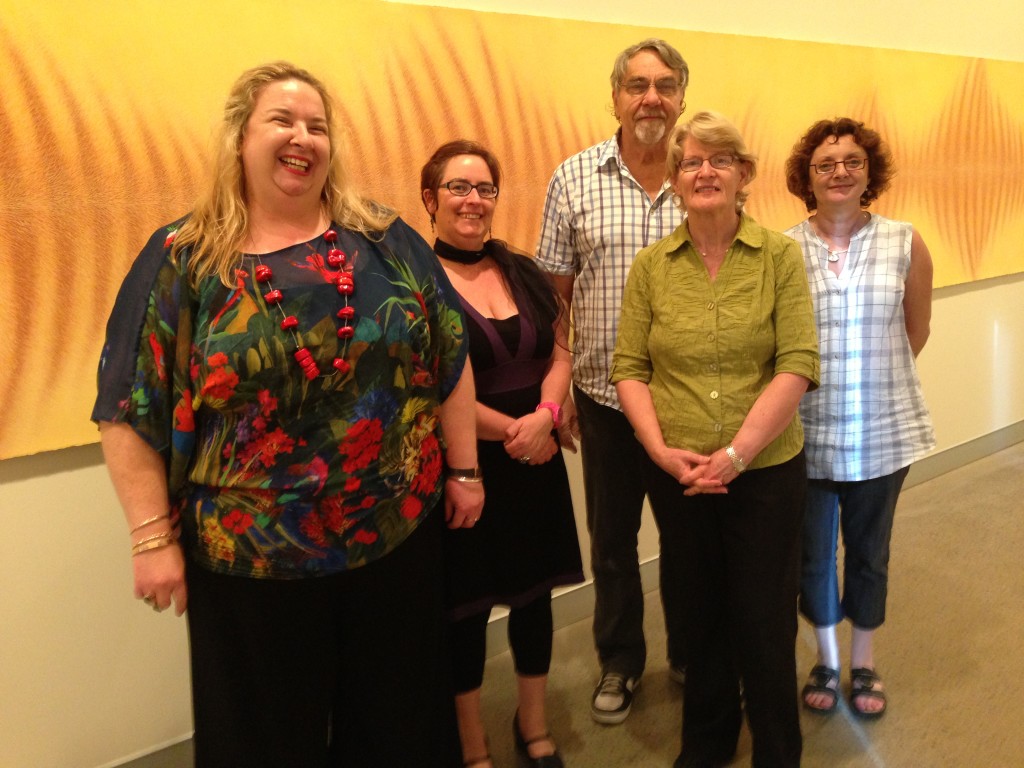 The amazing team at Tweed River Art Gallery, L-R Susi Muddiman, Anouk Beck, Peter Schardin, Anne Schardin and Gail McDermott